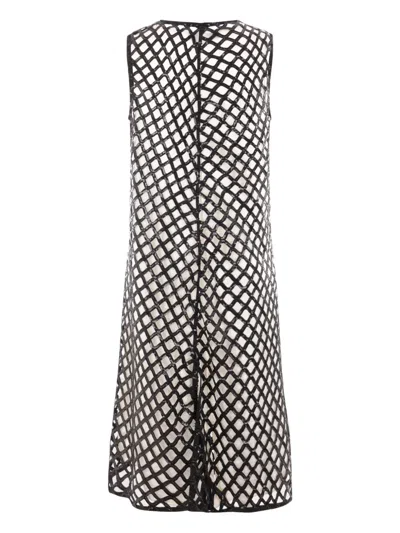 Maria Calderara Sequinned Net Dress In Black