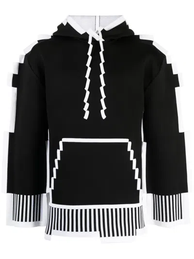Loewe Pixelated Knitted Hoodie In Black