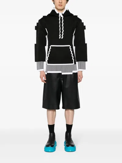 Loewe Pixelated Knitted Hoodie In Black