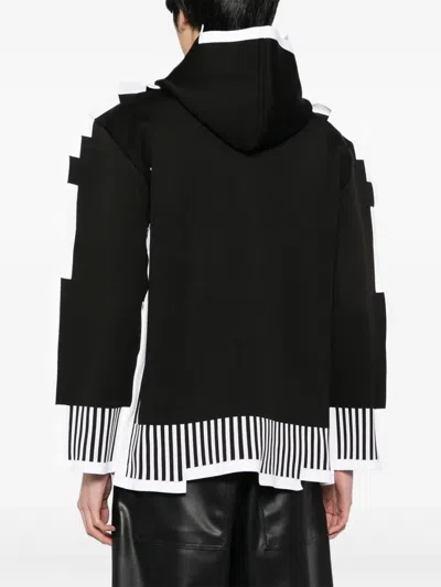 Loewe Pixelated Knitted Hoodie In Black