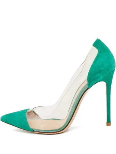 Pre-owned Gianvito Rossi 100mm Suede Clear Pumps