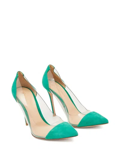 Pre-owned Gianvito Rossi 100mm Suede Clear Pumps