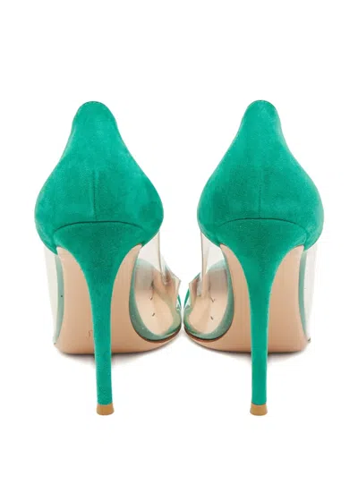 Pre-owned Gianvito Rossi 100mm Suede Clear Pumps