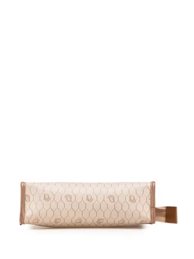 Pre-owned Dior 20th Century Honeycomb Coated Canvas Clutch Bag