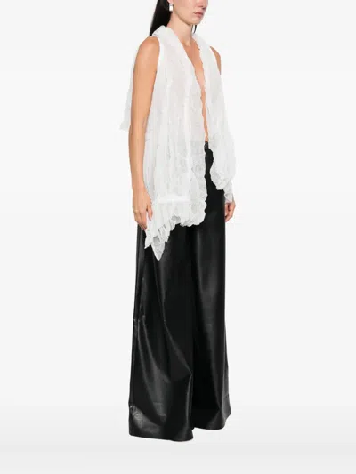 Maria Calderara Ruffled Waistcoats In White