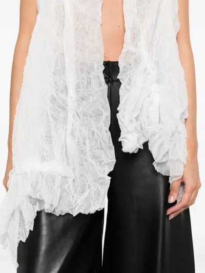 Maria Calderara Ruffled Waistcoats In White