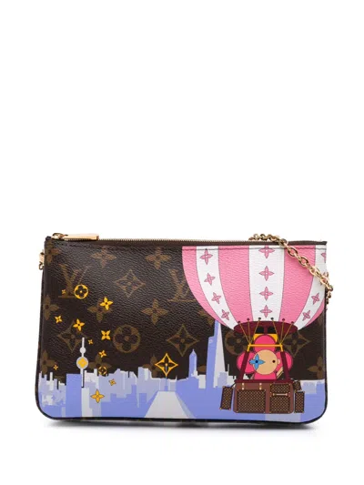 Pre-owned Louis Vuitton 2019 Monogram Double Zip Pochette Illustre Vivienne Shanghai Crossbody Bag