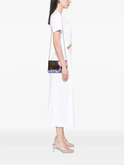 Pre-owned Louis Vuitton 2019 Monogram Double Zip Pochette Illustre Vivienne Shanghai Crossbody Bag