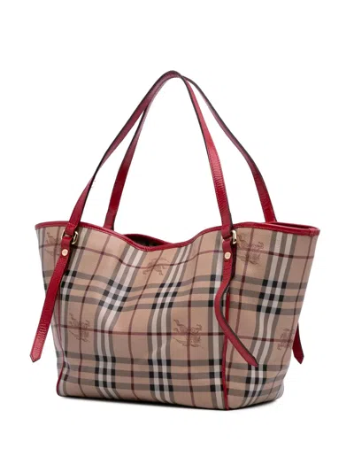 Pre-owned Burberry 2000-2017 Small Haymarket Check Coated Canvas Canterbury Tote Bag