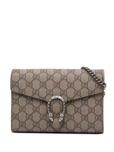Pre-owned Gucci 2016-2025 Gg Supreme Dionysus Chain Wallet Crossbody Bag