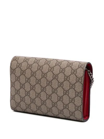 Pre-owned Gucci 2016-2025 Gg Supreme Dionysus Chain Wallet Crossbody Bag