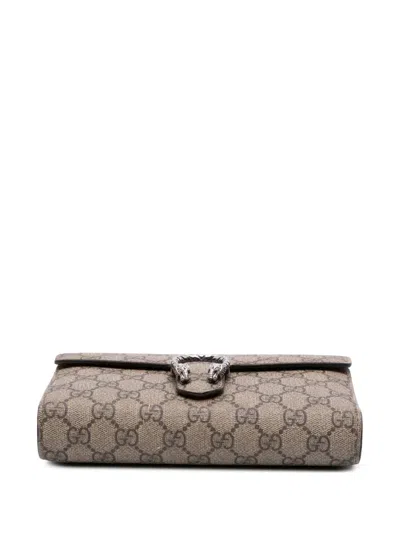 Pre-owned Gucci 2016-2025 Gg Supreme Dionysus Chain Wallet Crossbody Bag