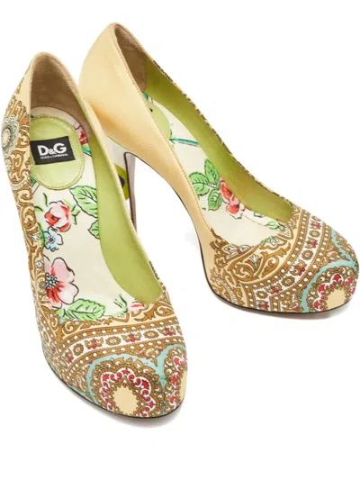 Pre-owned D&g 120mm Paisley Platform Pumps