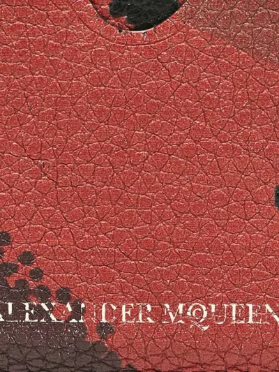 Pre-owned Alexander Mcqueen Skeleton-print Leather Cardholder