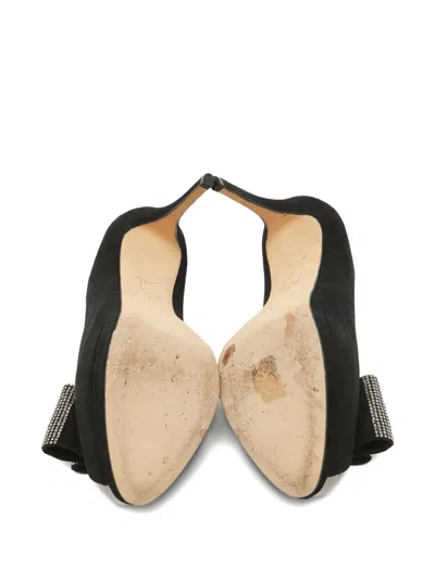 Pre-owned Giuseppe Zanotti Vintage Crystal-bow Peep-toe Pumps