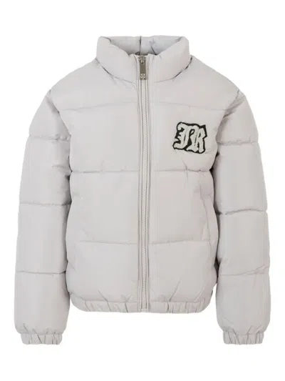 John Richmond Junior Padde Logo-patch Jacket In Gray