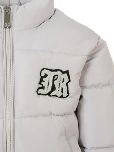 John Richmond Junior Padde Logo-patch Jacket In Gray