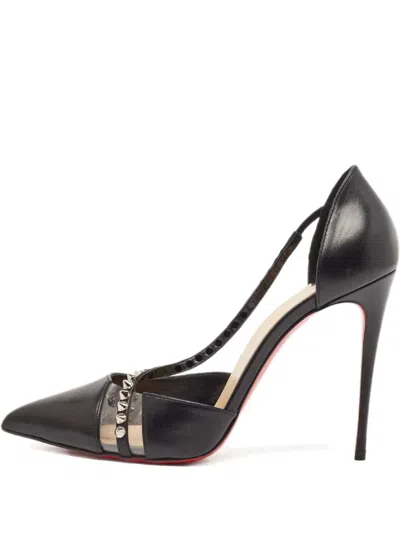 Pre-owned Christian Louboutin 100mm Spike Cross Pumps