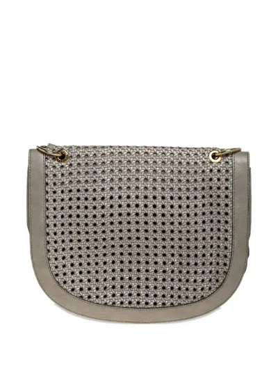 Pre-owned Stella Mccartney Alexa Woven Leather Flap Cross Body Bag