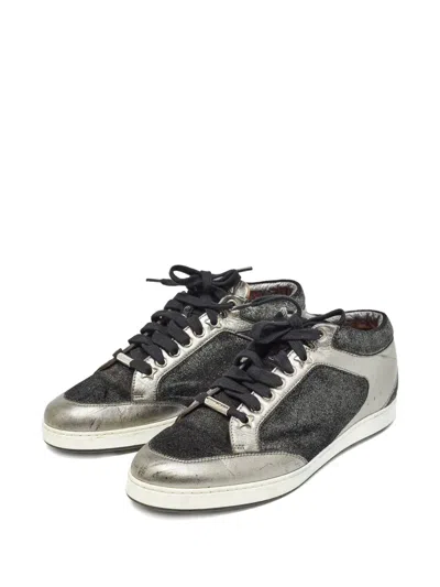 Pre-owned Jimmy Choo Glitter Leather Sneakers
