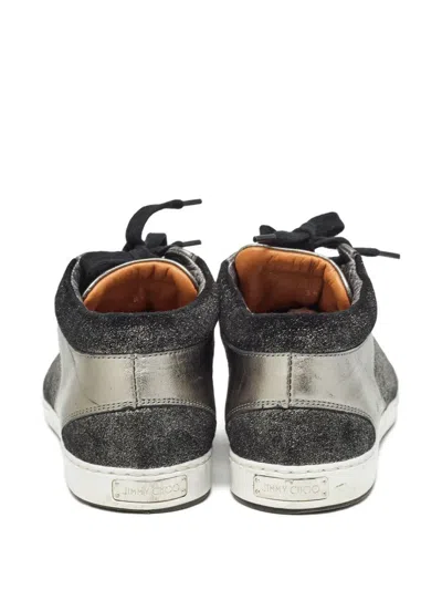 Pre-owned Jimmy Choo Glitter Leather Sneakers