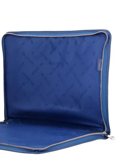 Longchamp Leather Zip-around Tech Case In Blue
