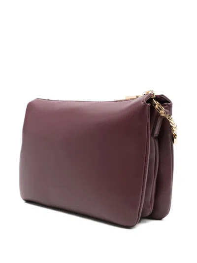 Love Moschino Structured Shoulder Bag With Playful Gold-tone Chain In Purple