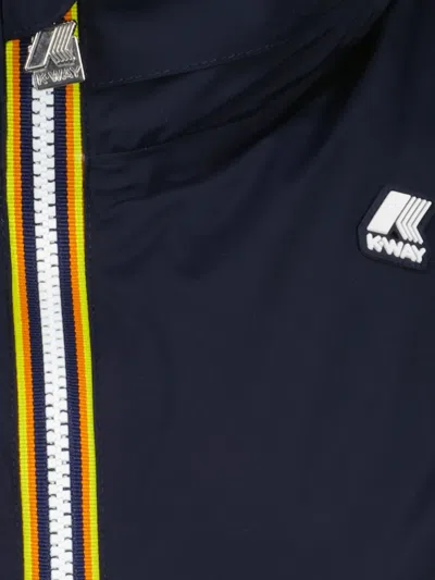K-way Technical Fabric Jacket With Removable Hood In Blue