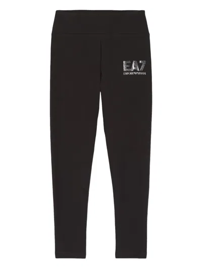 Emporio Armani Ea7 Logo Leggings In Black