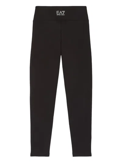 Emporio Armani Ea7 Logo Leggings In Black