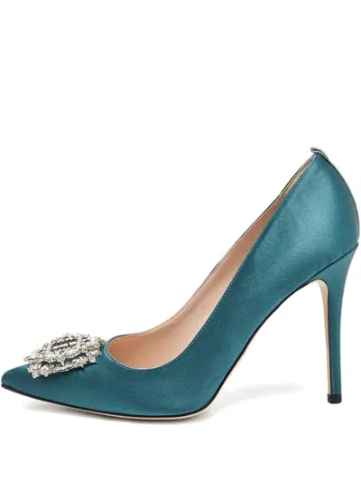 Pre-owned Sjp By Sarah Jessica Parker 105mm Crystal-embellished Satin Pumps