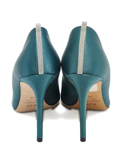 Pre-owned Sjp By Sarah Jessica Parker 105mm Crystal-embellished Satin Pumps
