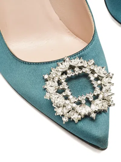 Pre-owned Sjp By Sarah Jessica Parker 105mm Crystal-embellished Satin Pumps