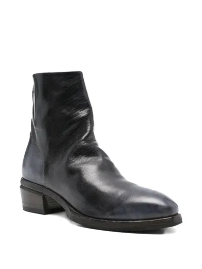 拉链细节皮质短靴