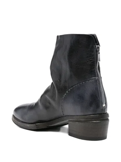 拉链细节皮质短靴