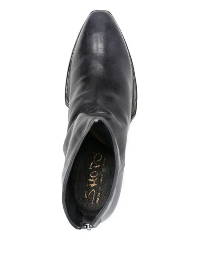 拉链细节皮质短靴