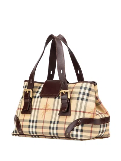 Pre-owned Burberry 2000-2017 Haymarket Check Coated Canvas Handbag