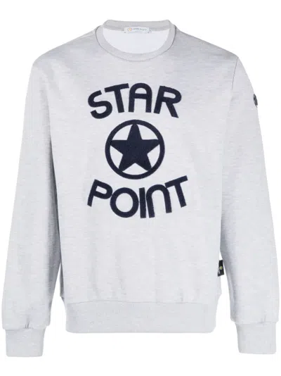 Star Point Logo-print Crew-neck Sweatshirt In White