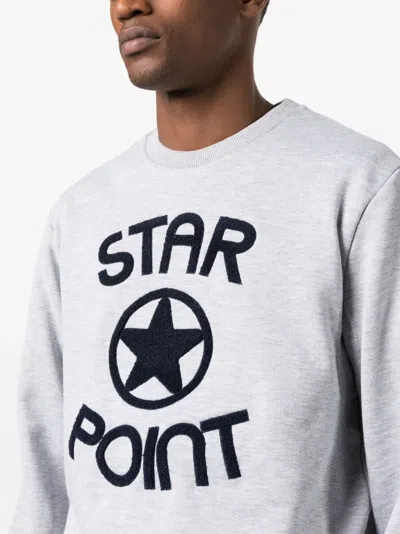 Star Point Logo-print Crew-neck Sweatshirt In White