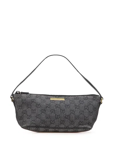 Pre-owned Gucci 2000-2015 Gg Denim Boat Shoulder Bag