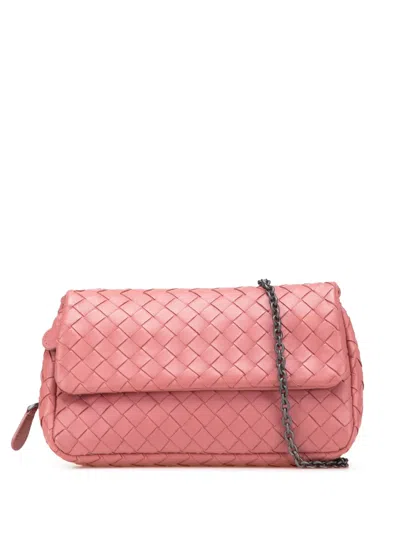 Pre-owned Bottega Veneta 2012-2025 Mini Nappa Intrecciato Expandable Chain Crossbody Bag