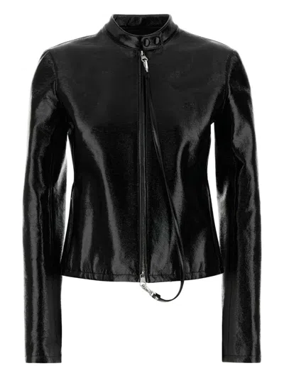 Courrèges Courreges Black Stretch Vynil Jacket In Black