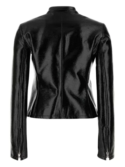 Courrèges Courreges Black Stretch Vynil Jacket In Black