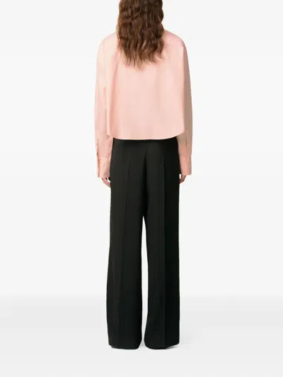 Ami Alexandre Mattiussi Pink Cotton Ami De Coeur Cropped Oversized Shirt Pink In Pink