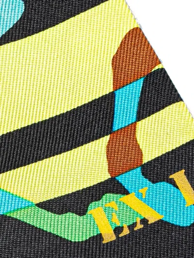 Pre-owned Hermes 2000-2025 Ex Libris En Camouflage Silk Twilly Scarf Scarves