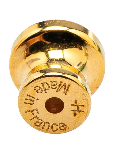 Pre-owned Hermes 2010-2025 Large Gold Plated Heritage Equestre Etrier Push Back Earrings Costume Earrings
