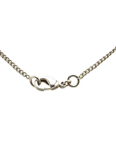 Pre-owned Chanel 2009 Palladium Plated Rhinestone Cc Pendant Necklace Costume Necklace