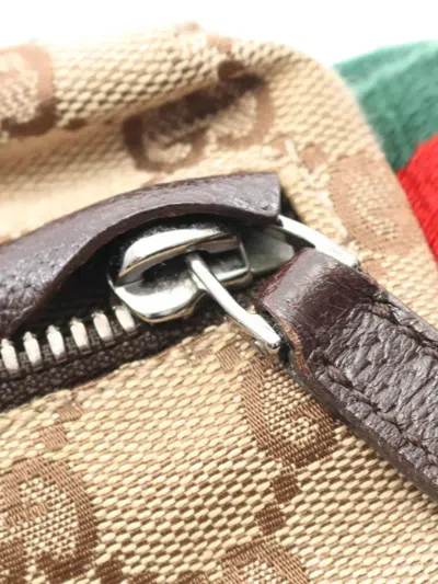 Pre-owned Gucci 2000-2015 Gg Canvas Web Double Pocket Belt Bag