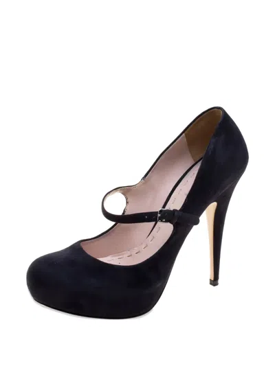 Pre-owned Miu Miu 135mm Mary Jane Suede Pumps
