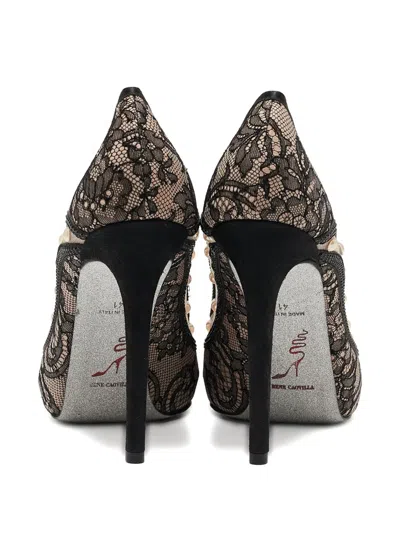 Pre-owned René Caovilla 120mm Lace Faux-pearl Pumps
